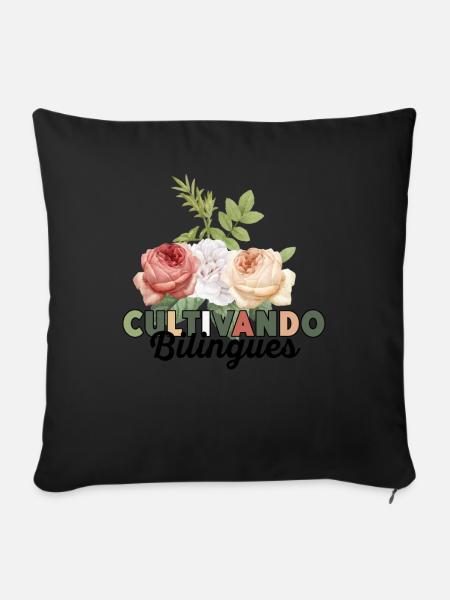 Cultivando Bilingües Spanischlehrer Bekleidung - Sofakissen mit Füllung 45 x 45 cm - Schwarz