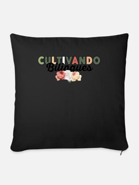 Cultivando Bilingües Spanischlehrer Bekleidung - Sofakissen mit Füllung 45 x 45 cm - Schwarz