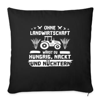 Bauerndemo Landwirtschaft Traktor Demonstration - Sofakissen mit Füllung 45 x 45 cm - Schwarz - Vorne