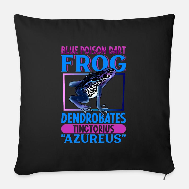 Blauer Pfeilgiftfrosch - Sofakissen mit Füllung 45 x 45 cm - Schwarz