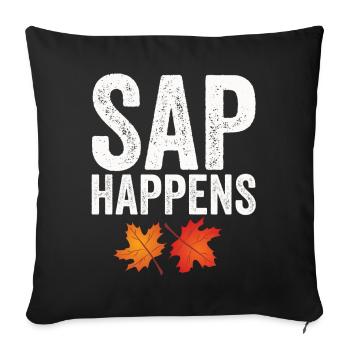 Maple Syrup Tree Tapping Funny Autumn - Sofa pillow with filling 45cm x 45cm - black - Front
