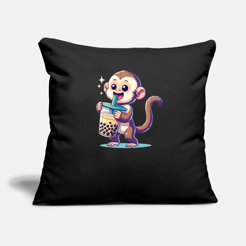 Kawaii Bubble Tea Boba Cappuccino Monkey Sofa pillow with filling 45cm x 45cm