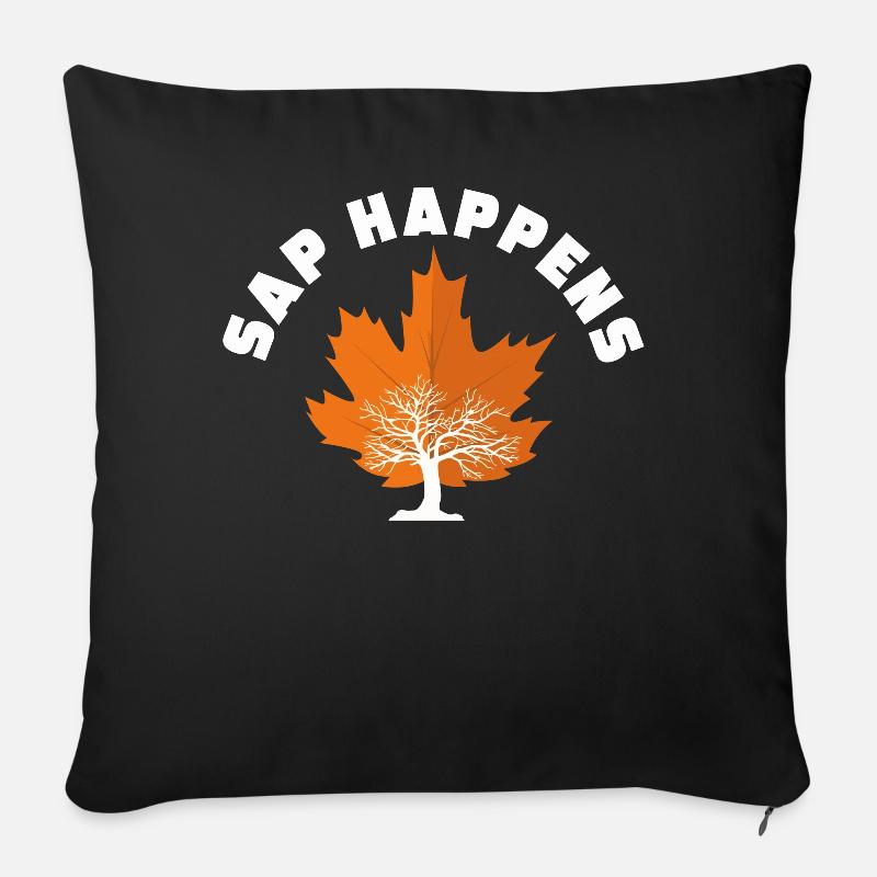 Ahornsirup Baum Klopfen Lustiger Herbst - Sofakissen mit Füllung 45 x 45 cm - Schwarz