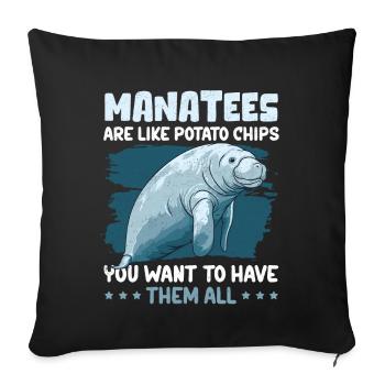 Manatee Manatee Manatee Manatee Gift - Sofa pillow with filling 45cm x 45cm - black - Front