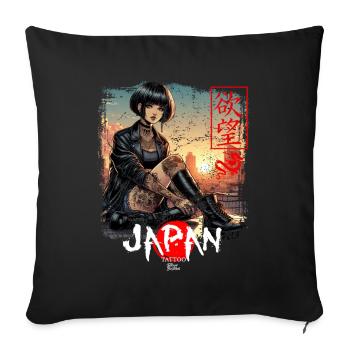 Tattoo Manga Anime Japanese Comic Inked Irezumi - Sofa pillow with filling 45cm x 45cm - black - Front
