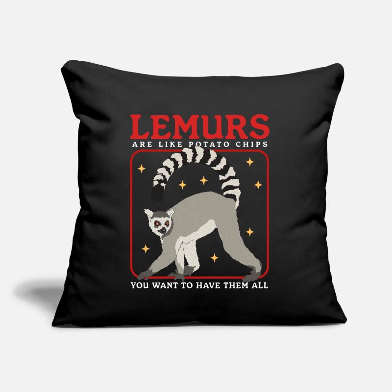 Lemuren Katta Lemur Ringelschwanz Lemure Geschenk Sofakissen mit Füllung 45 x 45 cm