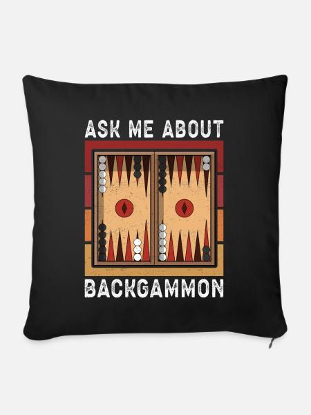 Backgammon Spieler Backgammon Brettspiel Geschenk - Sofakissen mit Füllung 45 x 45 cm - Schwarz