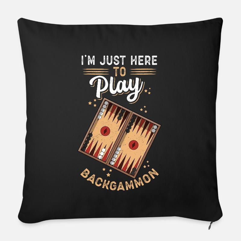 Backgammon Spiel Backgammon Brettspiel Geschenk - Sofakissen mit Füllung 45 x 45 cm - Schwarz