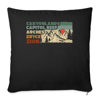 Explorez les montagnes des parcs nationaux de l’Utah - Coussin et housse de 45 x 45 cm - noir - Devant