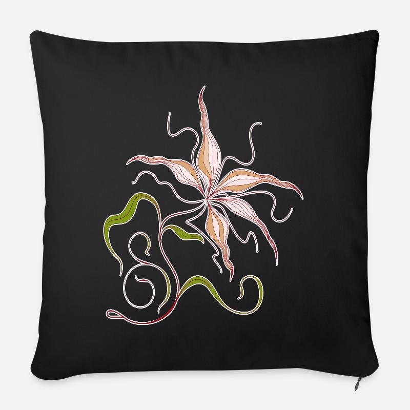 Sommerblume - Sofakissen mit Füllung 45 x 45 cm - Schwarz