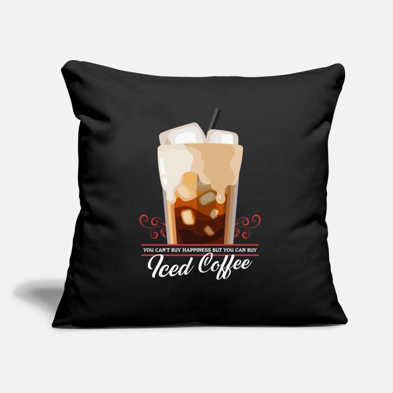 Eiskaffee Iced Coffee Kaffeeliebhaber Geschenk Sofakissen mit Füllung 45 x 45 cm