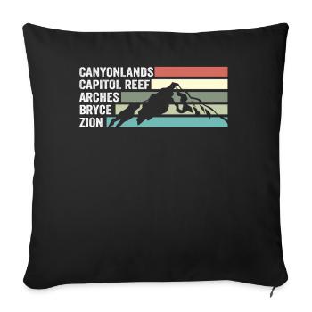 Explorez les montagnes des parcs nationaux de l'Utah - Coussin et housse de 45 x 45 cm - noir - Devant