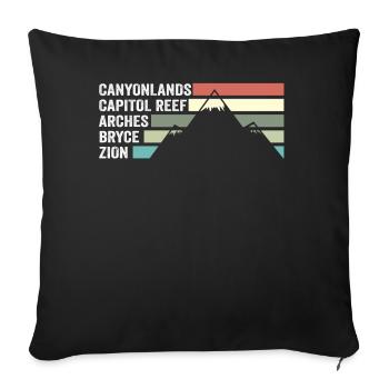 Explorez les montagnes des parcs nationaux de l’Utah - Coussin et housse de 45 x 45 cm - noir - Devant