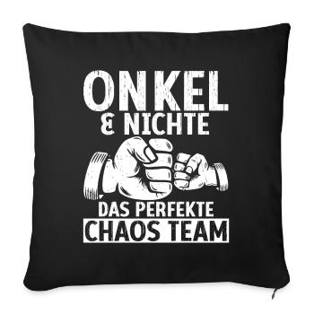 Onkel & Nichte - Sofakissen mit Füllung 45 x 45 cm - Schwarz - Vorne