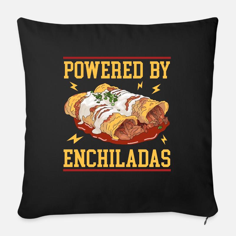 Enchilada Cuisine Mexicaine Enchiladas Cadeau - Coussin et housse de 45 x 45 cm - noir