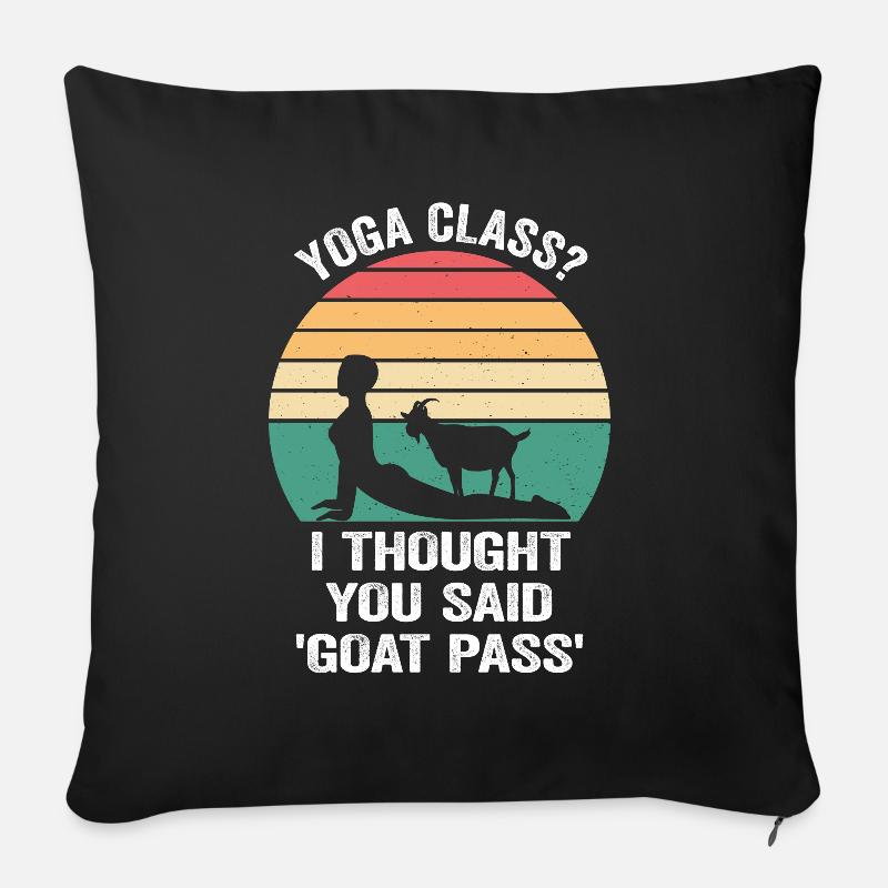 Yogastunde oder Ziegenpass - Sofakissen mit Füllung 45 x 45 cm - Schwarz