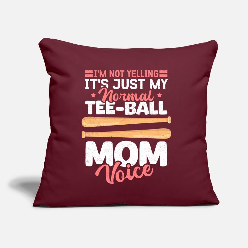 Tee Ball Mom T-Ball Teeball Tee-Ball Geschenk Sofakissen mit Füllung 45 x 45 cm