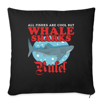Whale Shark Whale Shark Whale Sharks Whale Sharks Gift - Sofa pillow with filling 45cm x 45cm - black - Front