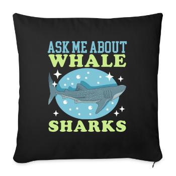 Whale Shark Whale Shark Whale Sharks Whale Sharks Gift - Sofa pillow with filling 45cm x 45cm - black - Front