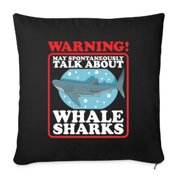 Whale Shark Whale Shark Gift - Sofa pillow with filling 45cm x 45cm - black - Front