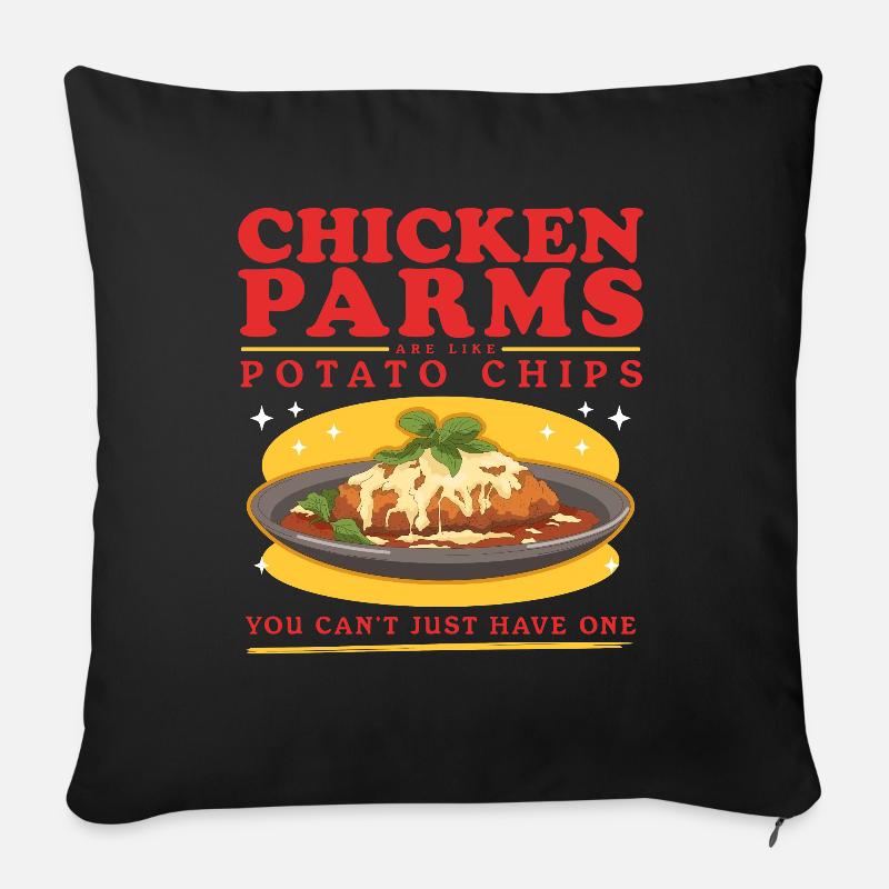Chicken Parmesan Chicken Parm Geschenke - Sofakissen mit Füllung 45 x 45 cm - Schwarz