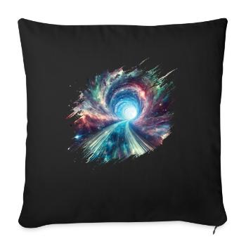 Wormhole to another galaxy - Sofa pillow with filling 45cm x 45cm - black - Front