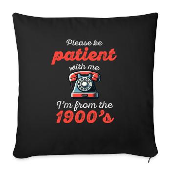 Humour Téléphone à cadran Vintage 1900's - Coussin et housse de 45 x 45 cm - noir - Devant