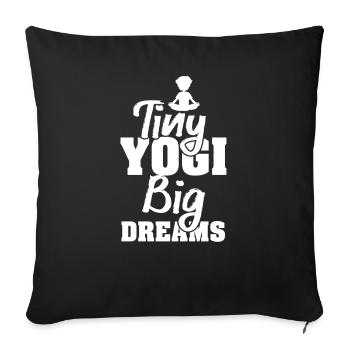 Tiny Yogi Big Dreams Meditation - Sofa pillow with filling 45cm x 45cm - black - Front