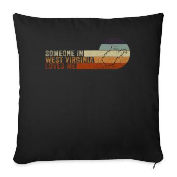 Someone In West Virginia Loves Me - Sofa pillow with filling 45cm x 45cm - black - Front
