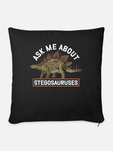 Stegosaurus Dinosaurier Geschenke - Sofakissen mit Füllung 45 x 45 cm - Schwarz