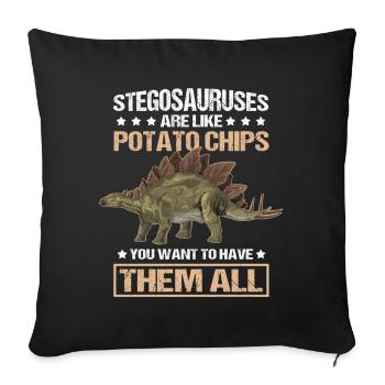 Stegosaurus Dinos Dinosaur Gift - Sofa pillow with filling 45cm x 45cm - black - Front