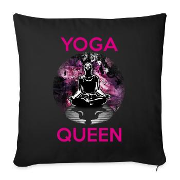 Yoga Queen / Yoga Teacher, Spiritual - Sofa pillow with filling 45cm x 45cm - black - Front