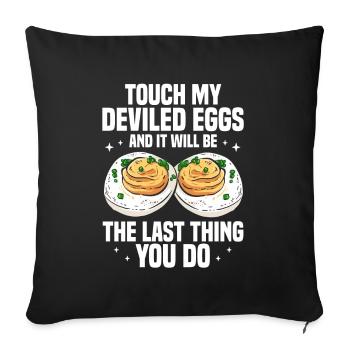 Oeufs farcis - Assiette de service Thanksgiving Food - Coussin et housse de 45 x 45 cm - noir - Devant