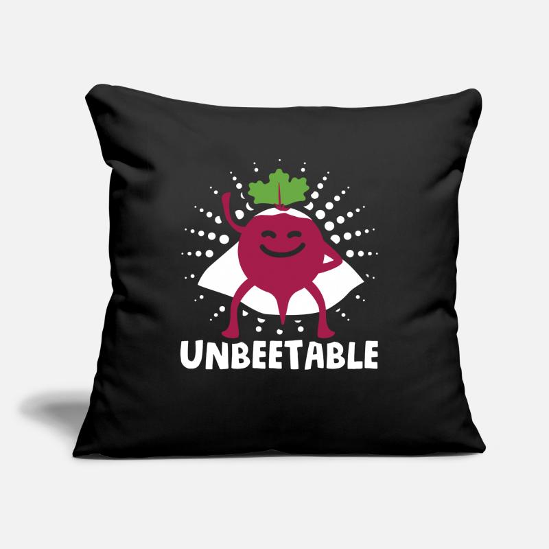 Beetroot vegetables for vegans Saying: Unbeetable Sofa pillow with filling 45cm x 45cm