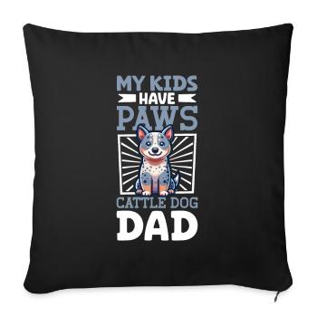 Papa australien de chien de bovin - Coussin et housse de 45 x 45 cm - noir - Devant