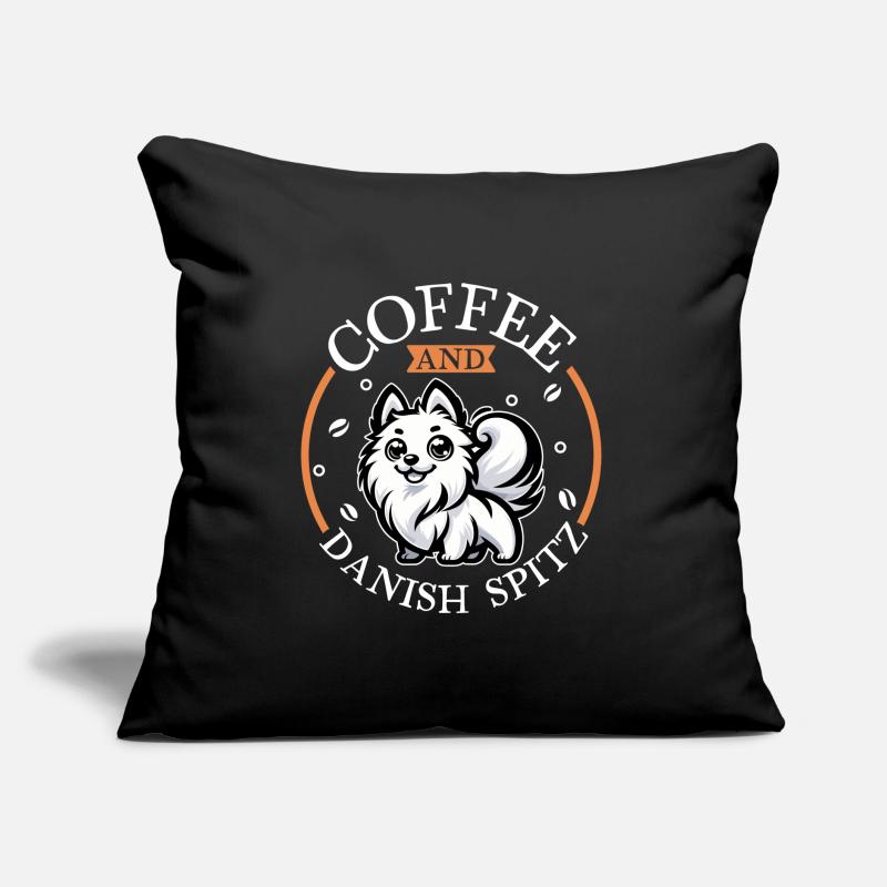Café et Spitz danois Coussin et housse de 45 x 45 cm
