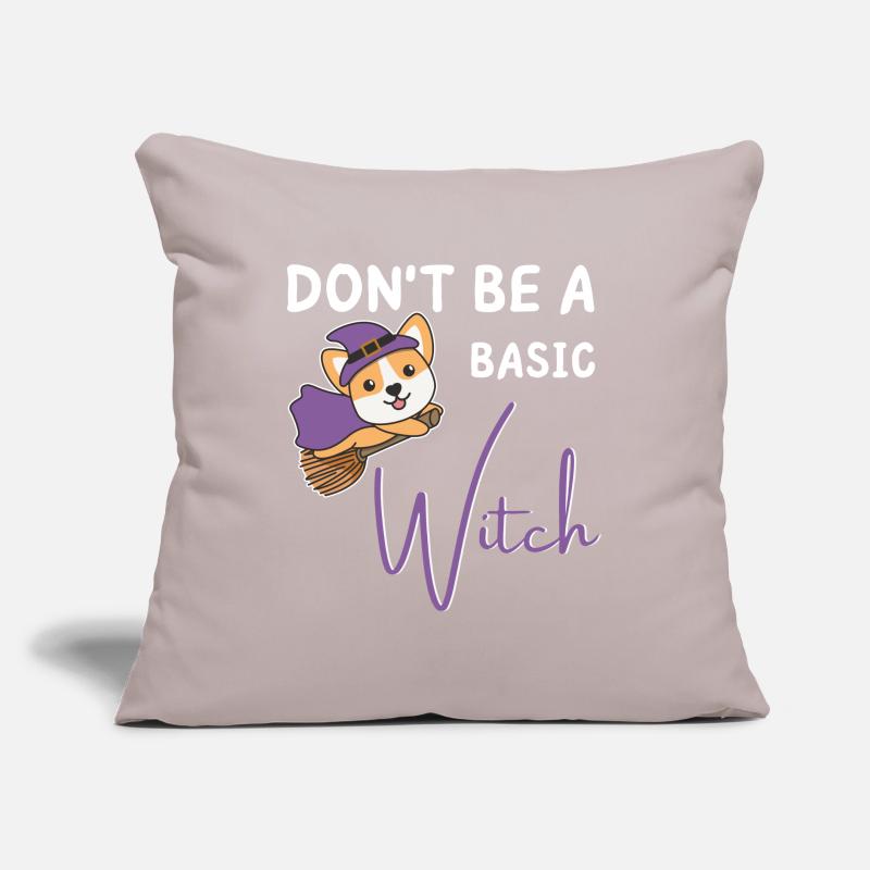 Corgi Halloween Hexen don't be a basic witch Sofakissen mit Füllung 45 x 45 cm