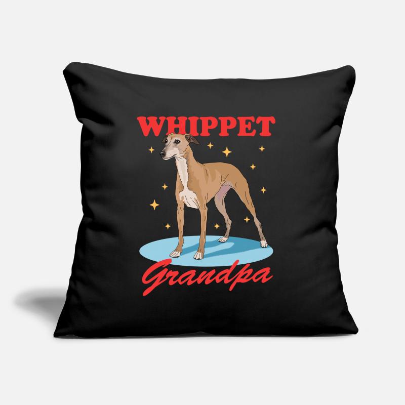 Whippet Opa Englischer Windhund Geschenk Sofakissen mit Füllung 45 x 45 cm