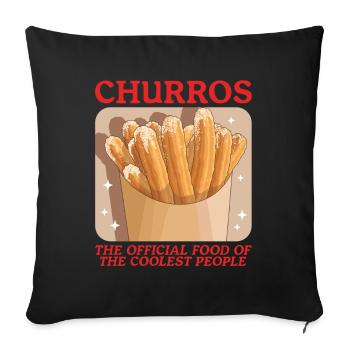 Churro Churros Cadeaux - Coussin et housse de 45 x 45 cm - noir - Devant