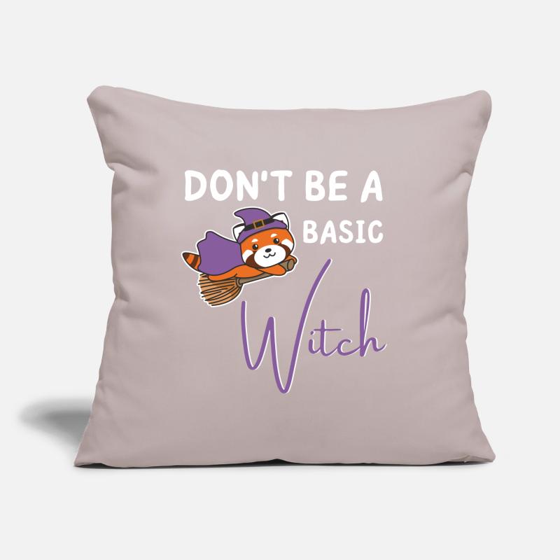 Rote Panda Halloween Hexen don't be a basic witch Sofakissen mit Füllung 45 x 45 cm