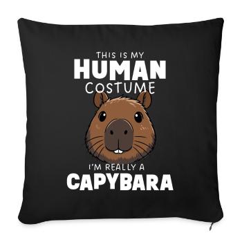 Funny Capybara Costume - Sofa pillow with filling 45cm x 45cm - black - Front