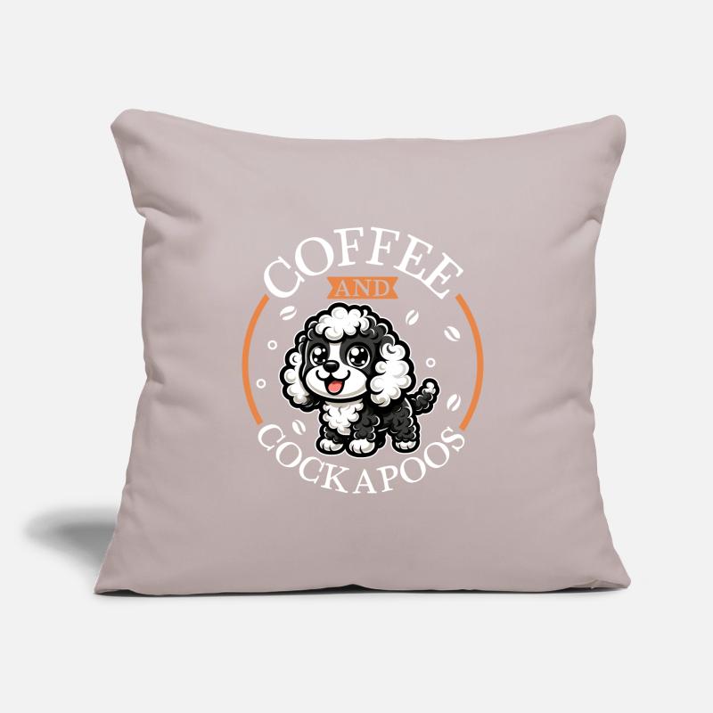 Café et Cockapoo Coussin et housse de 45 x 45 cm