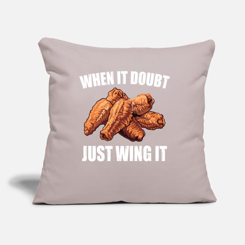 Chicken Wings Deep Fried When It Doubt Just Wing It Sofa pillow with filling 45cm x 45cm