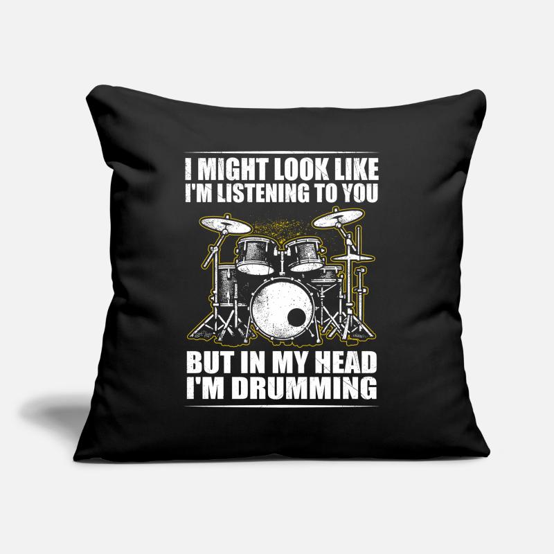 Batteur Drummer Drums Drumsticks Drumming Coussin et housse de 45 x 45 cm