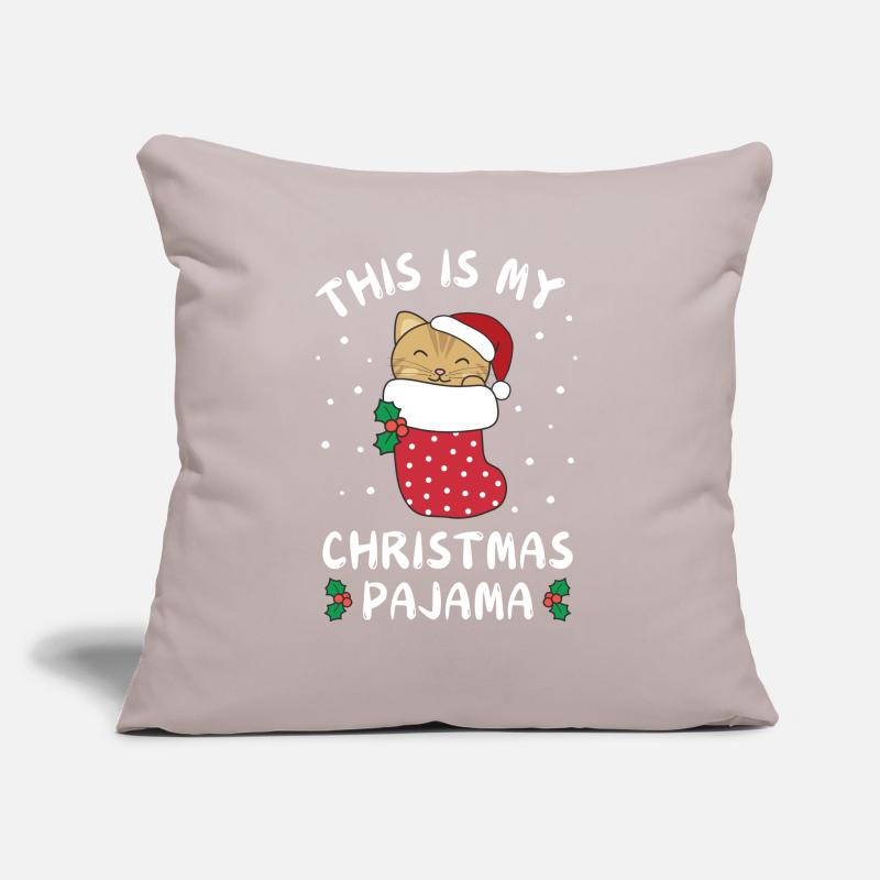 C’est mon pyjama de Noël, doux chat Coussin et housse de 45 x 45 cm