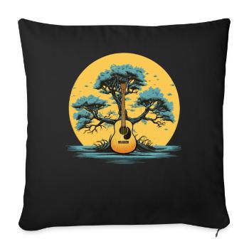 Yggdrasil Nature Musicien Arbre De Vie - Coussin et housse de 45 x 45 cm - noir - Devant