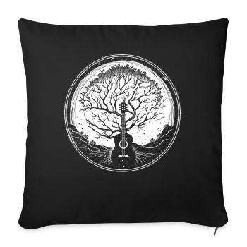 Yggdrasil Nature Musicien Arbre De Vie - Coussin et housse de 45 x 45 cm - noir - Devant