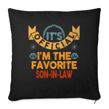 It's Official Favorite Son-In-Law - Sofa pillow with filling 45cm x 45cm - black - Front
