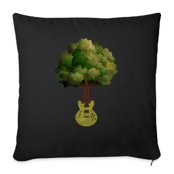 Yggdrasil Nature Musicien Arbre De Vie - Coussin et housse de 45 x 45 cm - noir - Devant
