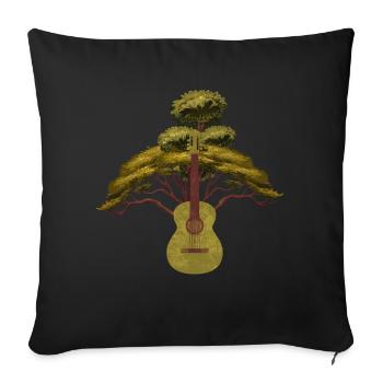 Yggdrasil Nature Musicien Arbre De Vie - Coussin et housse de 45 x 45 cm - noir - Devant